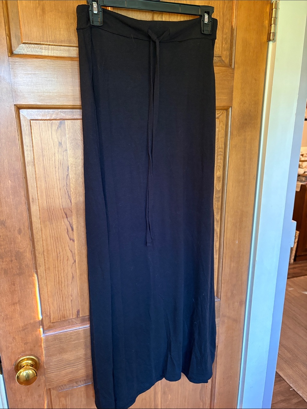 Black Drawstring Maxi Skirt - Women